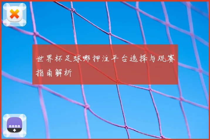 世界杯足球哪押注平台选择与观赛指南解析